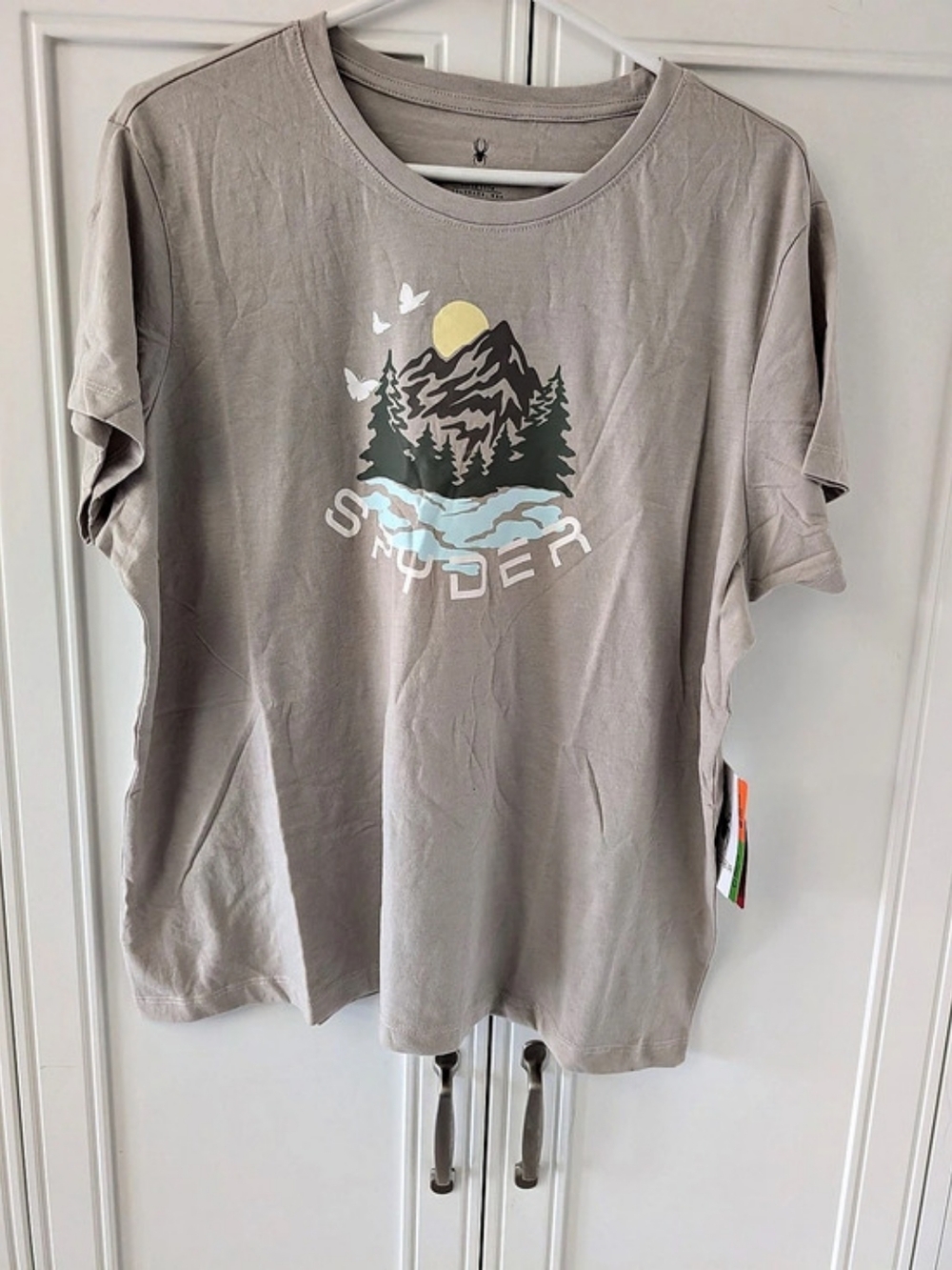 Spyder Graphic Short Sleeve Tee in Gray Size 1X NWT